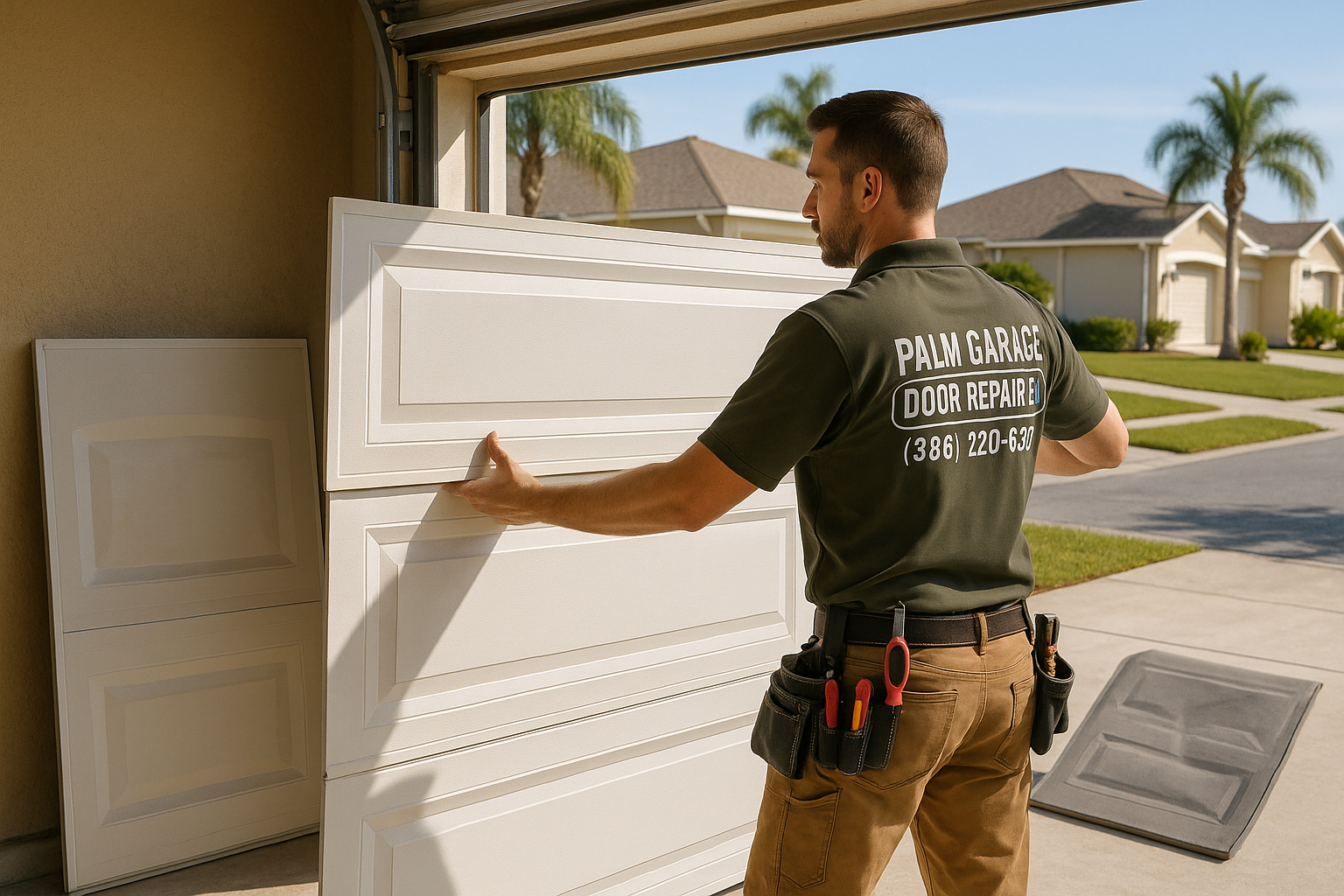 Garage Door Panel Replacement service in Belmont
